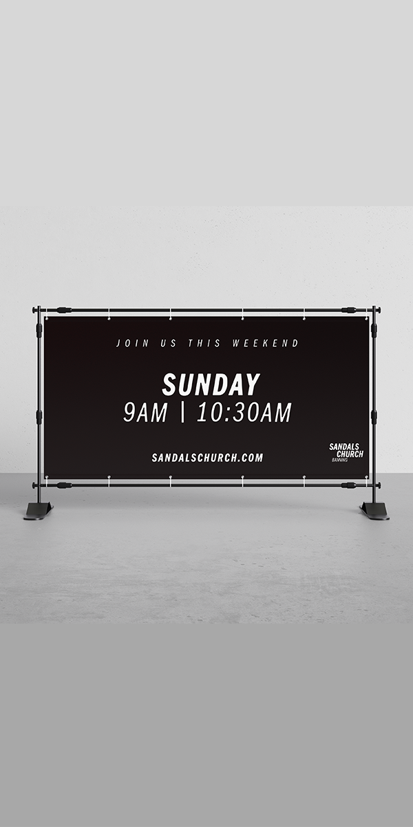 Service Times Banner - Double Sided 9' x 4'
