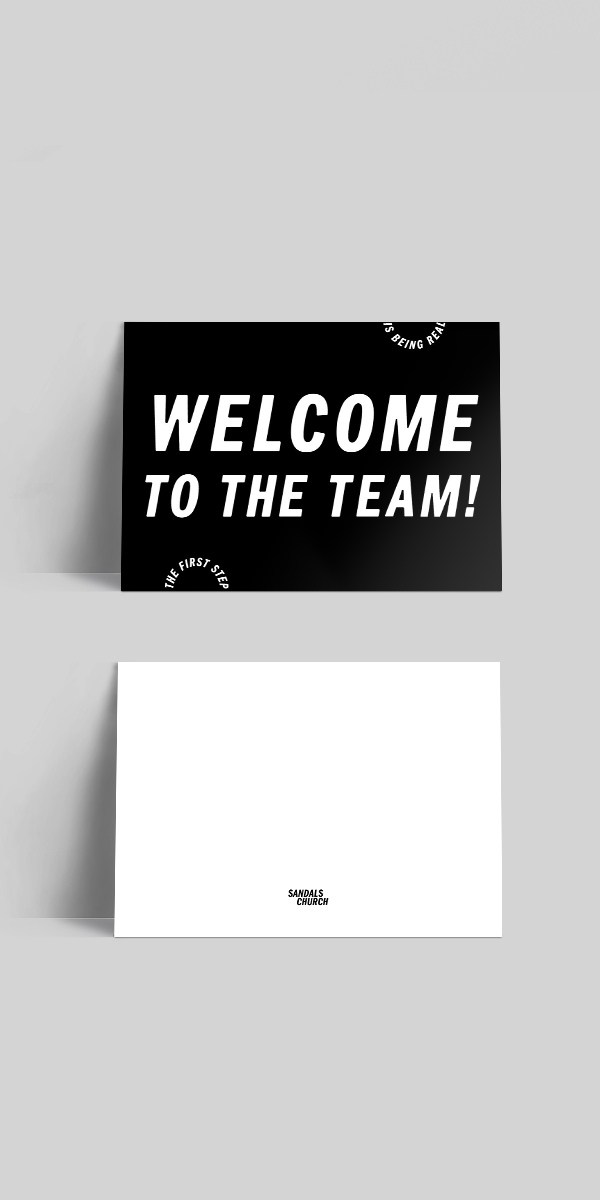 Welcome to the Team Staff Card