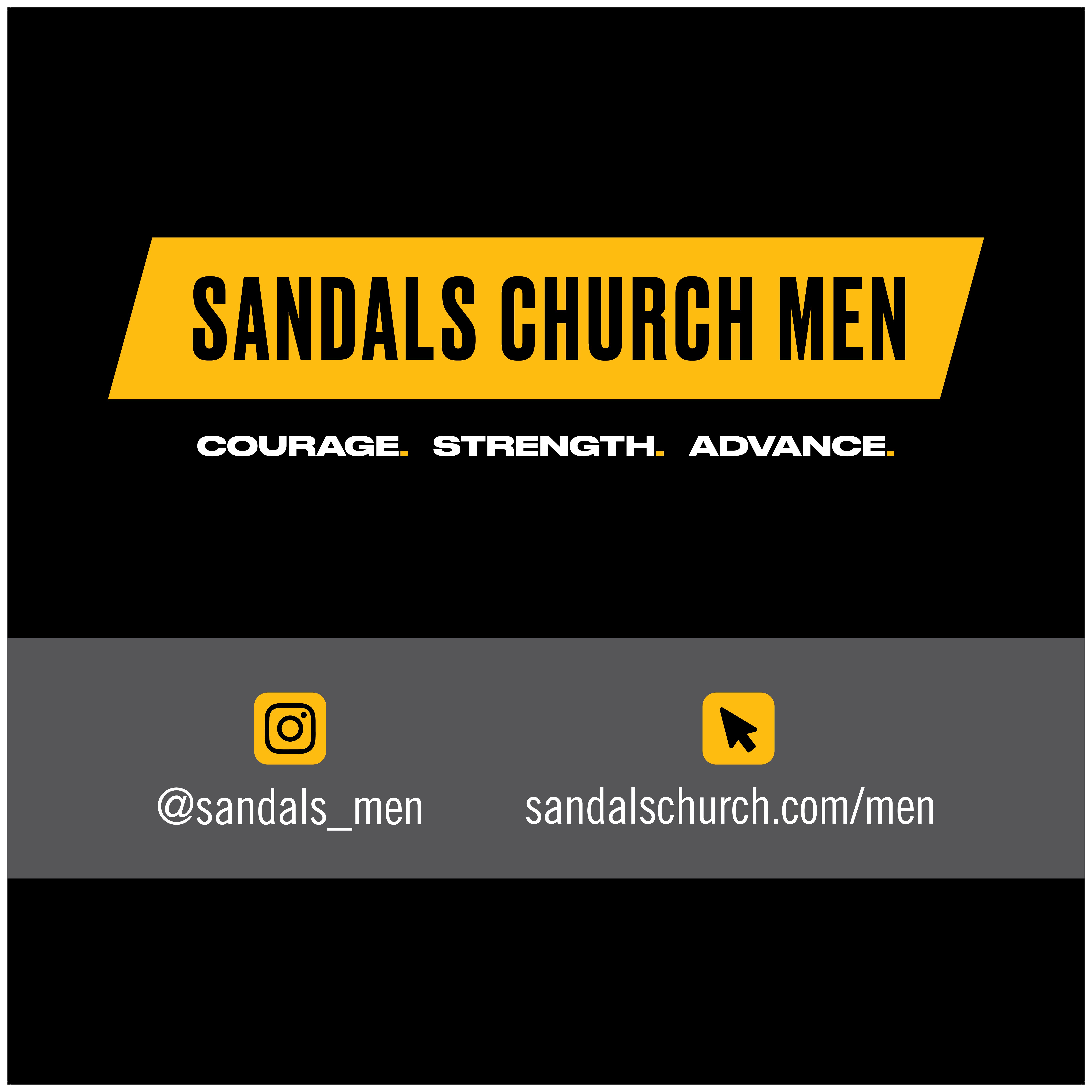 Sandals Church Men Bathroom Sign