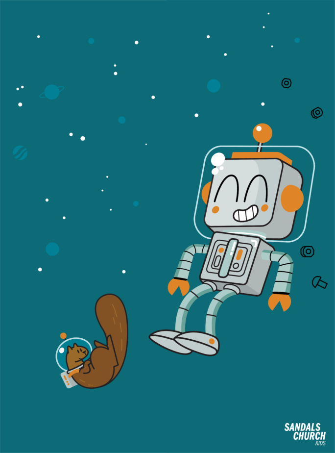 SCK Photo Backdrop Space Robot