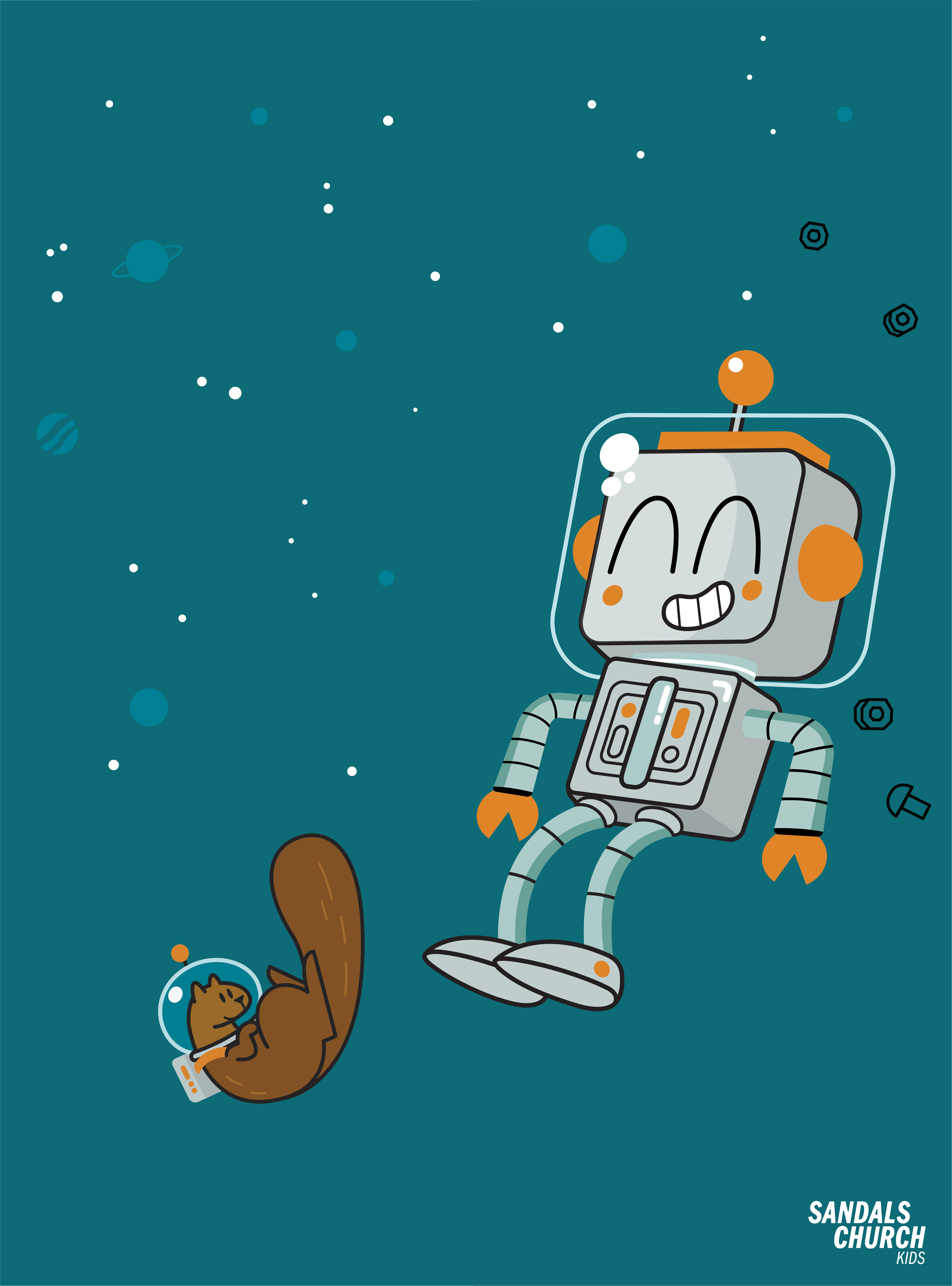 SCK Photo Backdrop Space Robot