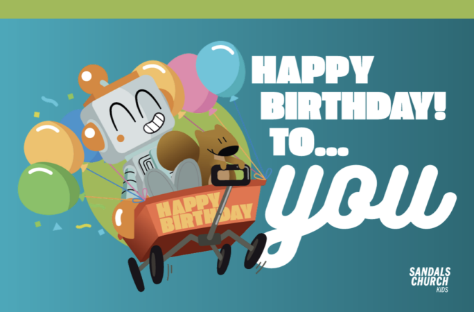 SCKids Happy Birthday postcard