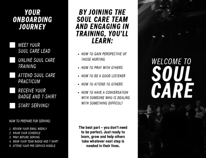 Soul Care Volunteer Onboarding Brochure