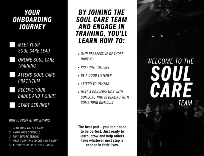 Soul Care Volunteer Onboarding Brochure